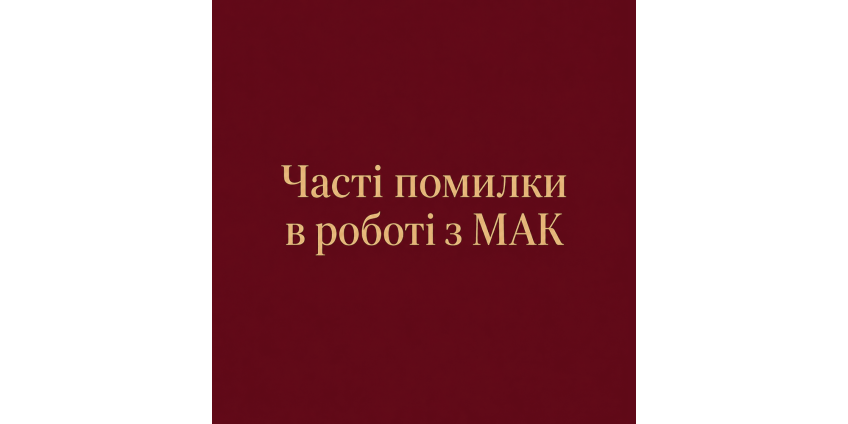 Часті помилки в роботі з МАК